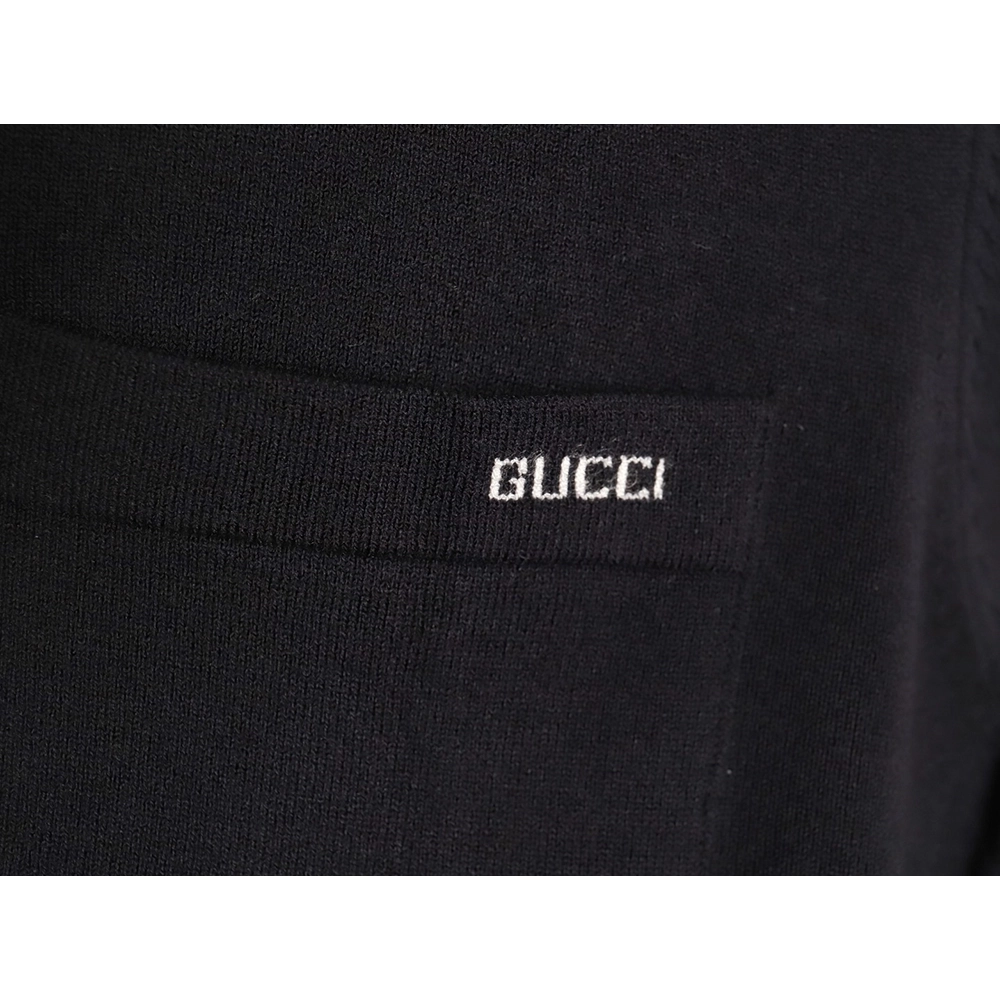 Gucci Small Logo Intarsia Knitted Short Sleeve Polo Shirt,Gucci