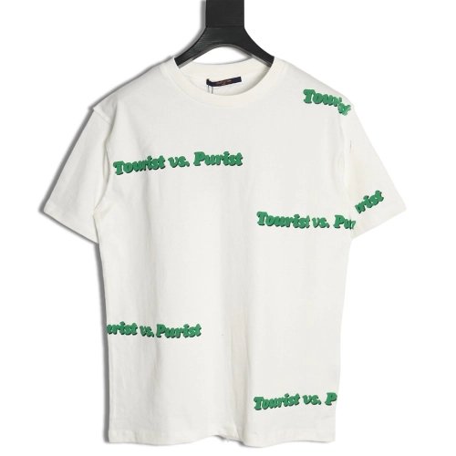 Louis Vuitton green foam lettering round neck short-sleeved T-shirt,Louis Vuitton