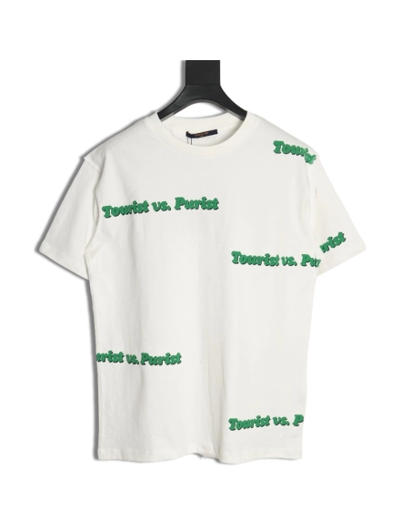 Louis Vuitton green foam lettering round neck short-sleeved T-shirt,Louis Vuitton