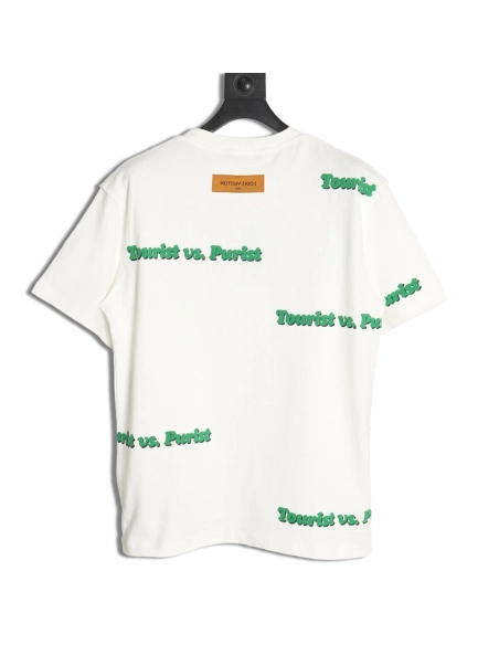 Louis Vuitton green foam lettering round neck short-sleeved T-shirt,Louis Vuitton