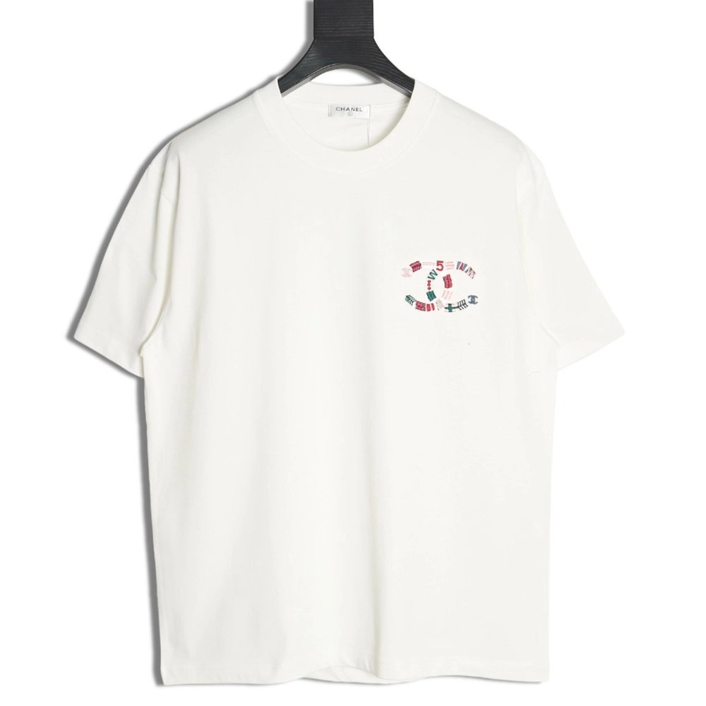 Chanel woven embroidered short sleeves,Chanel