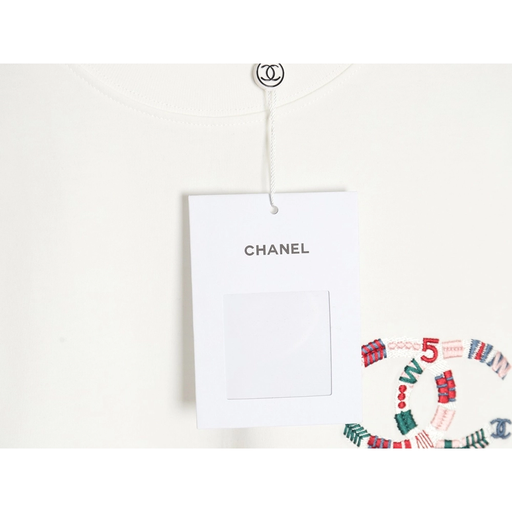 Chanel woven embroidered short sleeves,Chanel