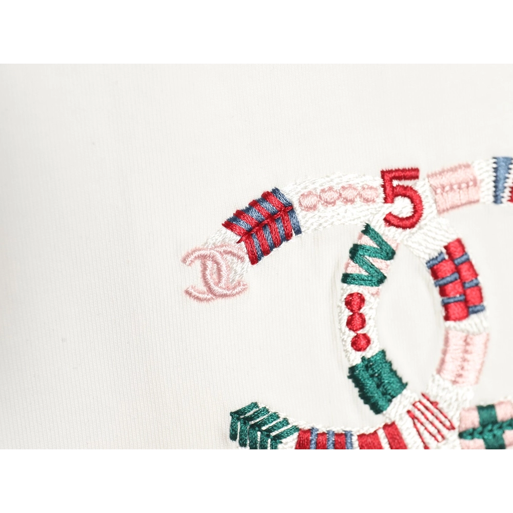 Chanel woven embroidered short sleeves,Chanel