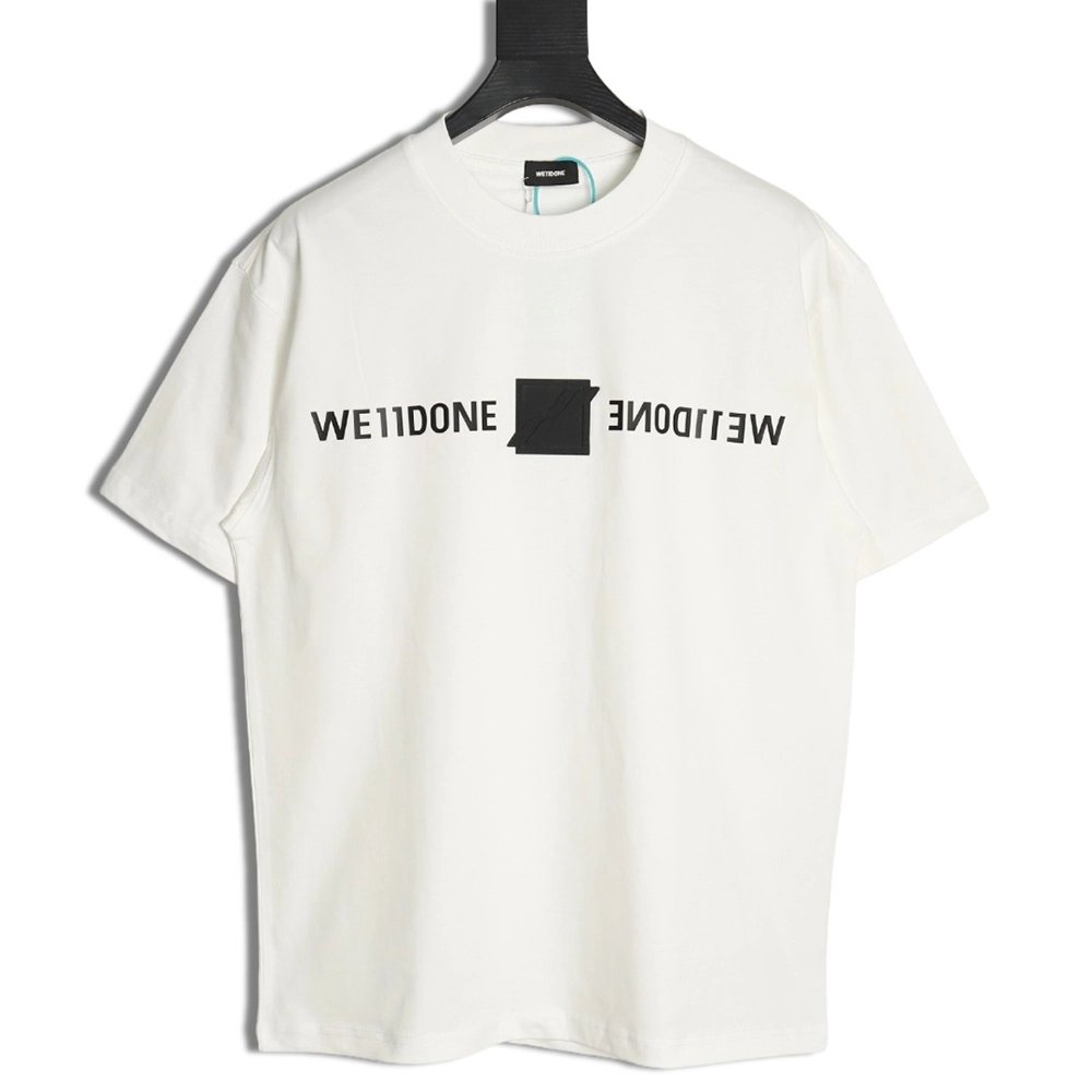 We11 Done leather label silicone 3D print short-sleeved T-shirt TSK1,We11done