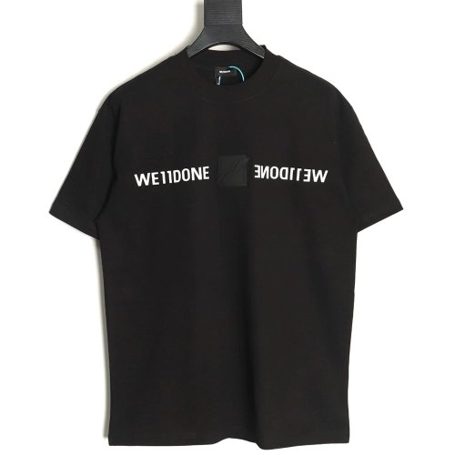 We11 Done leather label silicone 3D print short-sleeved T-shirt TSK2,We11done