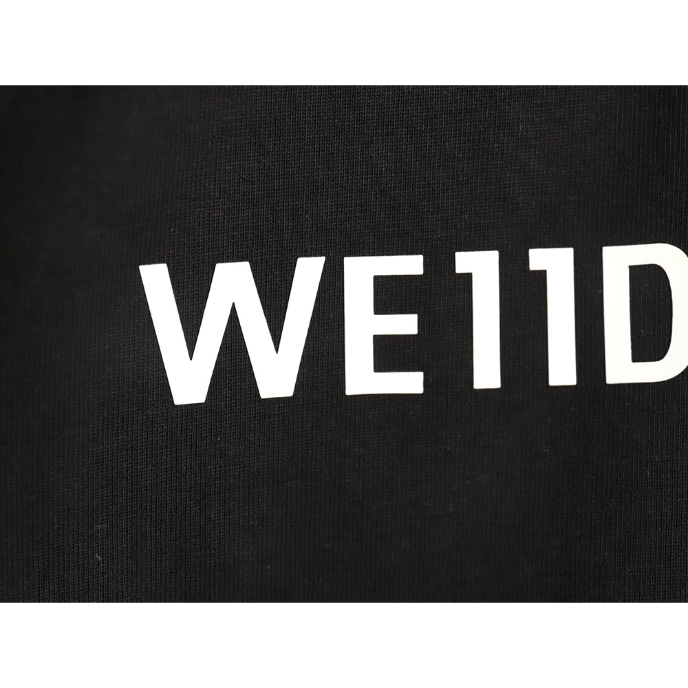 We11 Done leather label silicone 3D print short-sleeved T-shirt TSK2,We11done