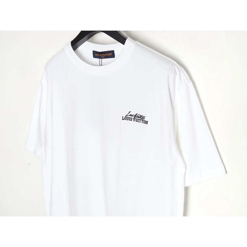 Louis Vuitton heavy letter embroidered short sleeve,Louis Vuitton