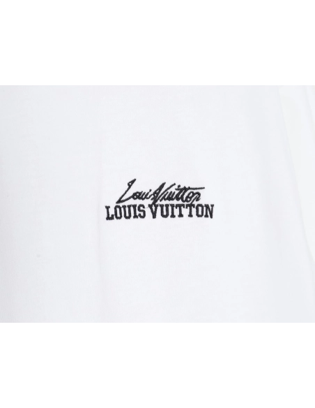 Louis Vuitton heavy letter embroidered short sleeve,Louis Vuitton