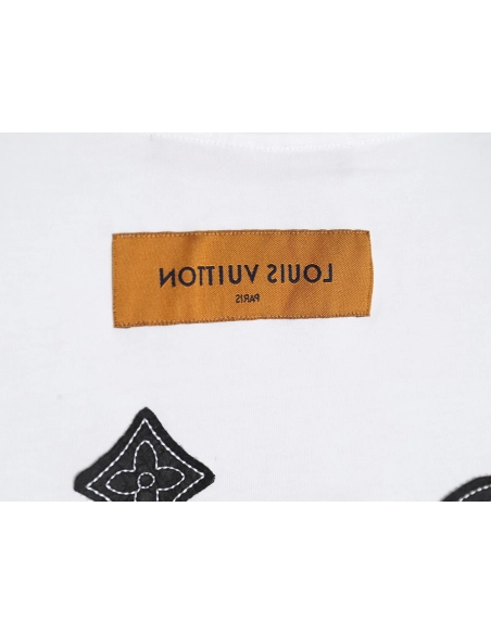 Louis Vuitton heavy letter embroidered short sleeve,Louis Vuitton