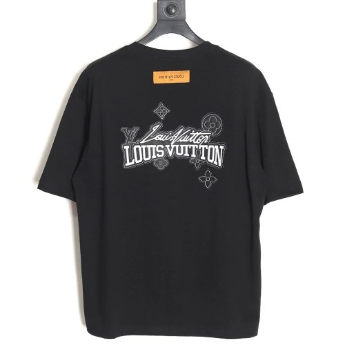 Louis Vuitton heavy letter embroidered short sleeve TSK1,Louis Vuitton