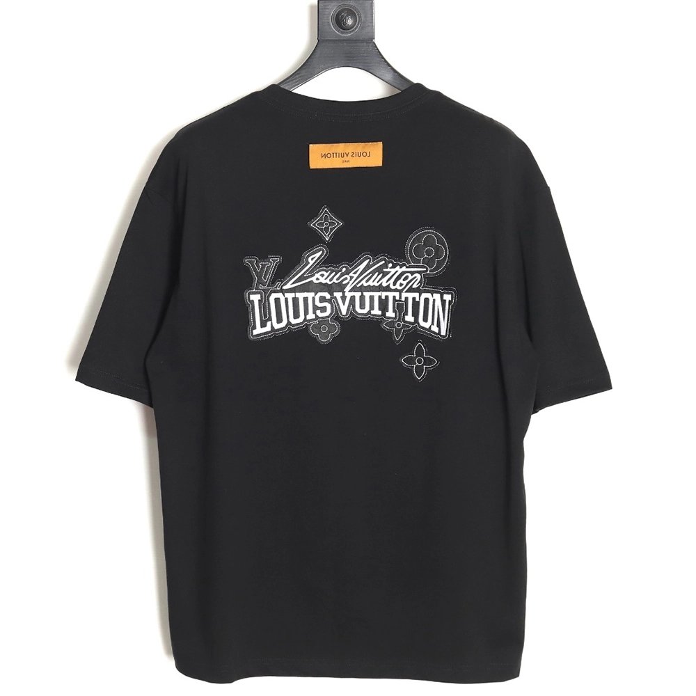 Louis Vuitton heavy letter embroidered short sleeve TSK1,Louis Vuitton