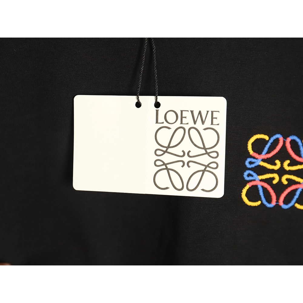 Loewe chest colorful logo embroidery logo short sleeve T-shirt TSK1,Loewe