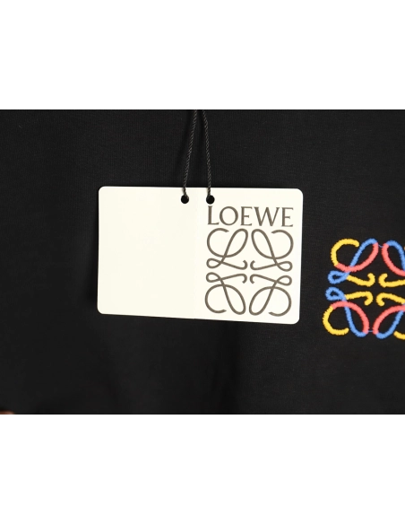 Loewe chest colorful logo embroidery logo short sleeve T-shirt TSK1,Loewe