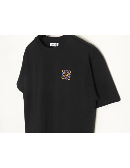 Loewe chest colorful logo embroidery logo short sleeve T-shirt TSK1,Loewe