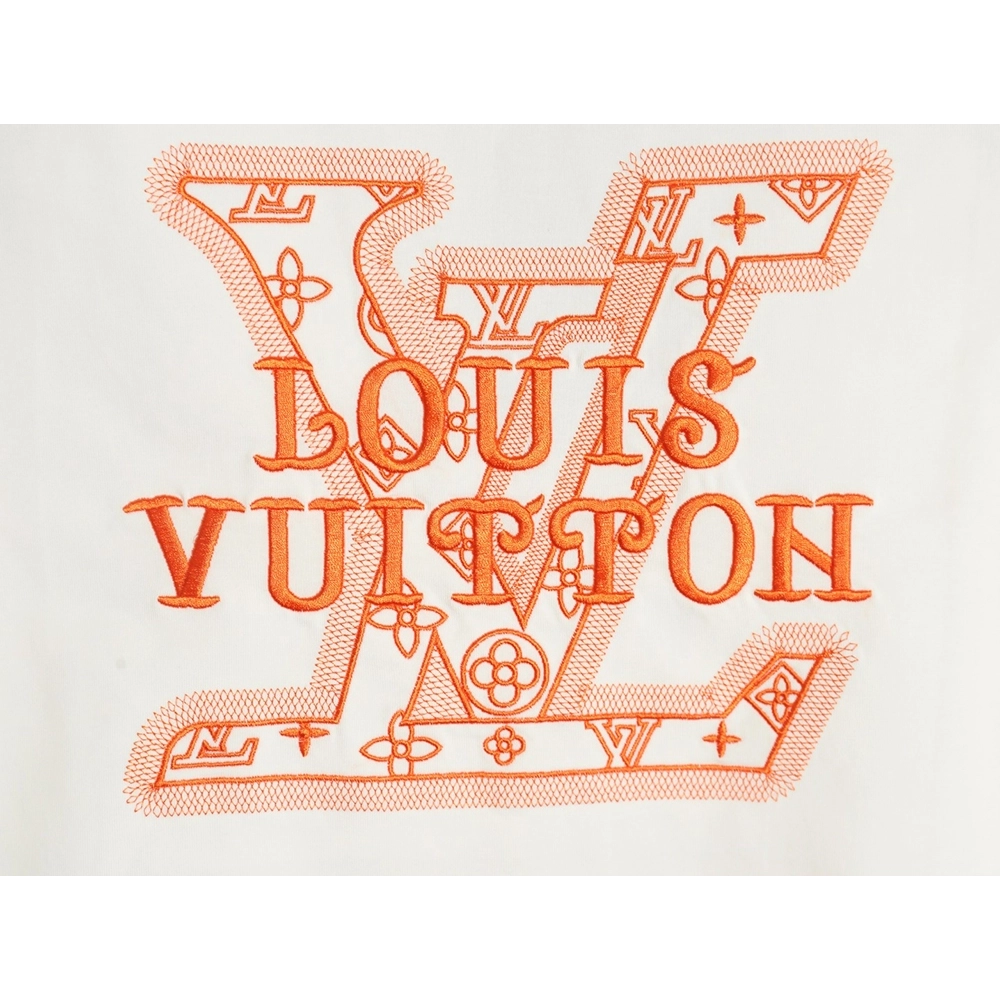 Louis Vuitton large logo lettering rope embroidery short-sleeved T-shirt,Louis Vuitton