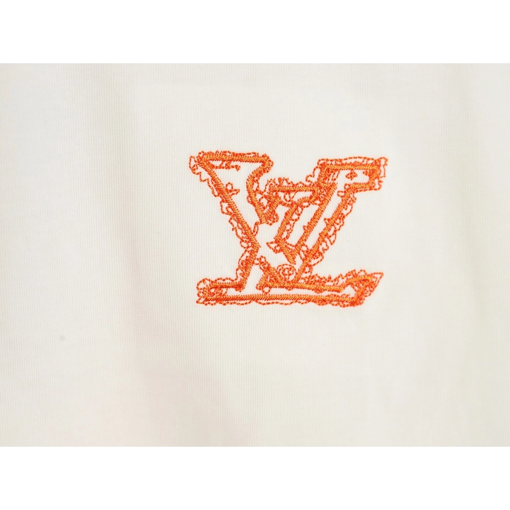 Louis Vuitton large logo lettering rope embroidery short-sleeved T-shirt,Louis Vuitton