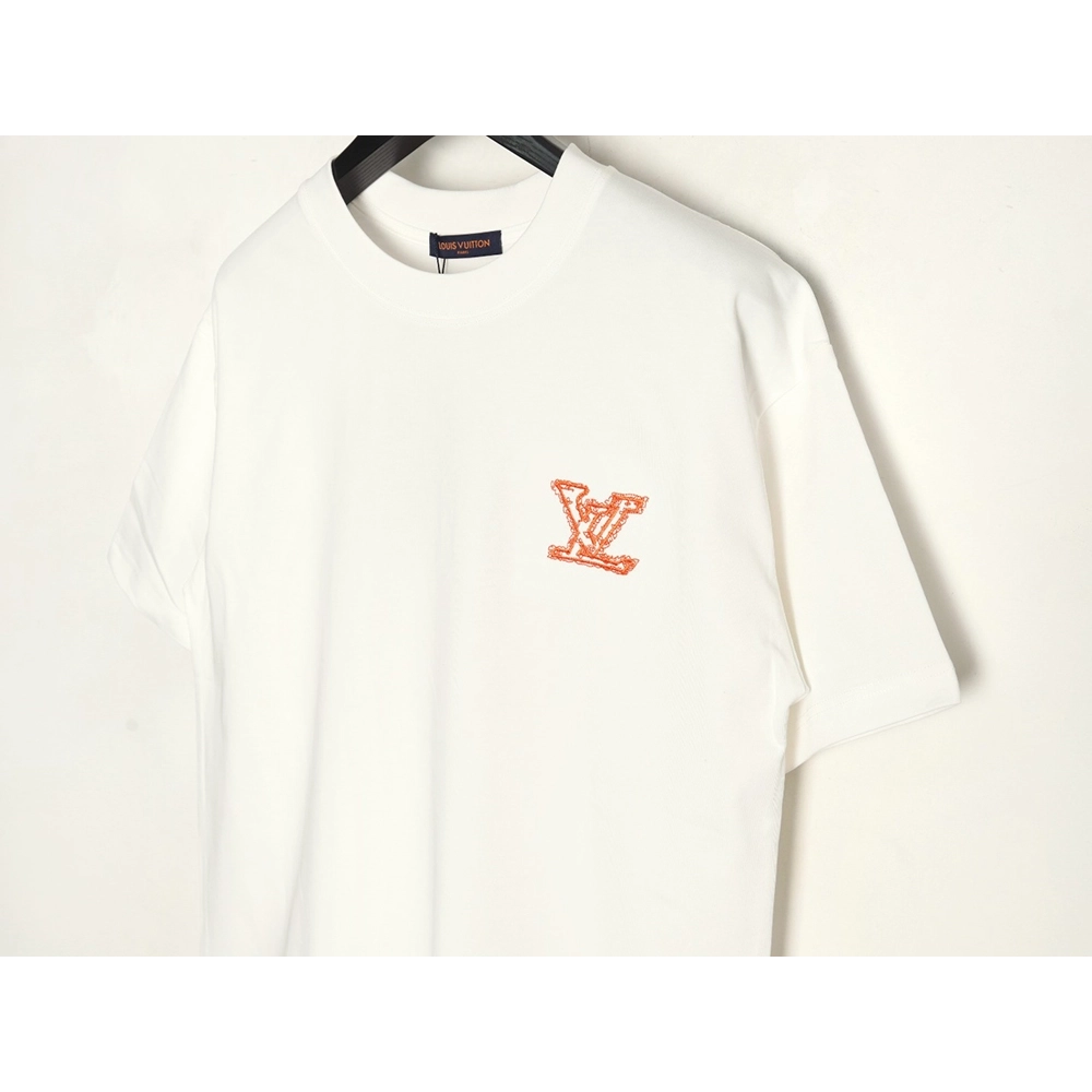 Louis Vuitton large logo lettering rope embroidery short-sleeved T-shirt,Louis Vuitton