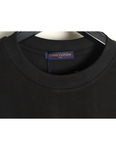 Louis Vuitton large logo lettering rope embroidery short-sleeved T-shirt TSK1,Louis Vuitton