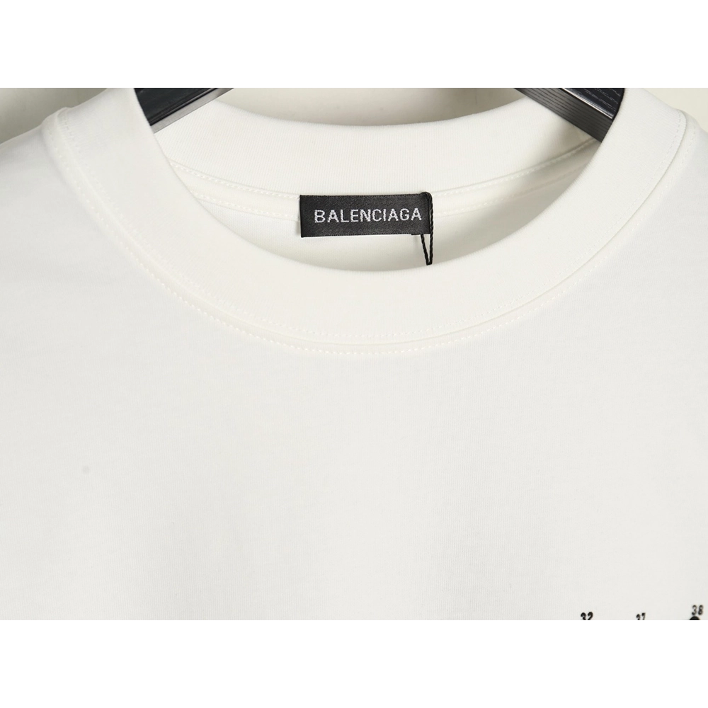 Balenciaga geometric logo double B flocked short-sleeved T-shirt,Balenciaga