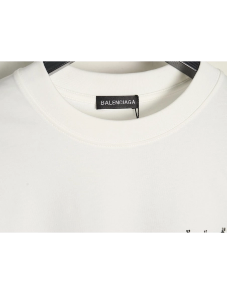 Balenciaga geometric logo double B flocked short-sleeved T-shirt,Balenciaga