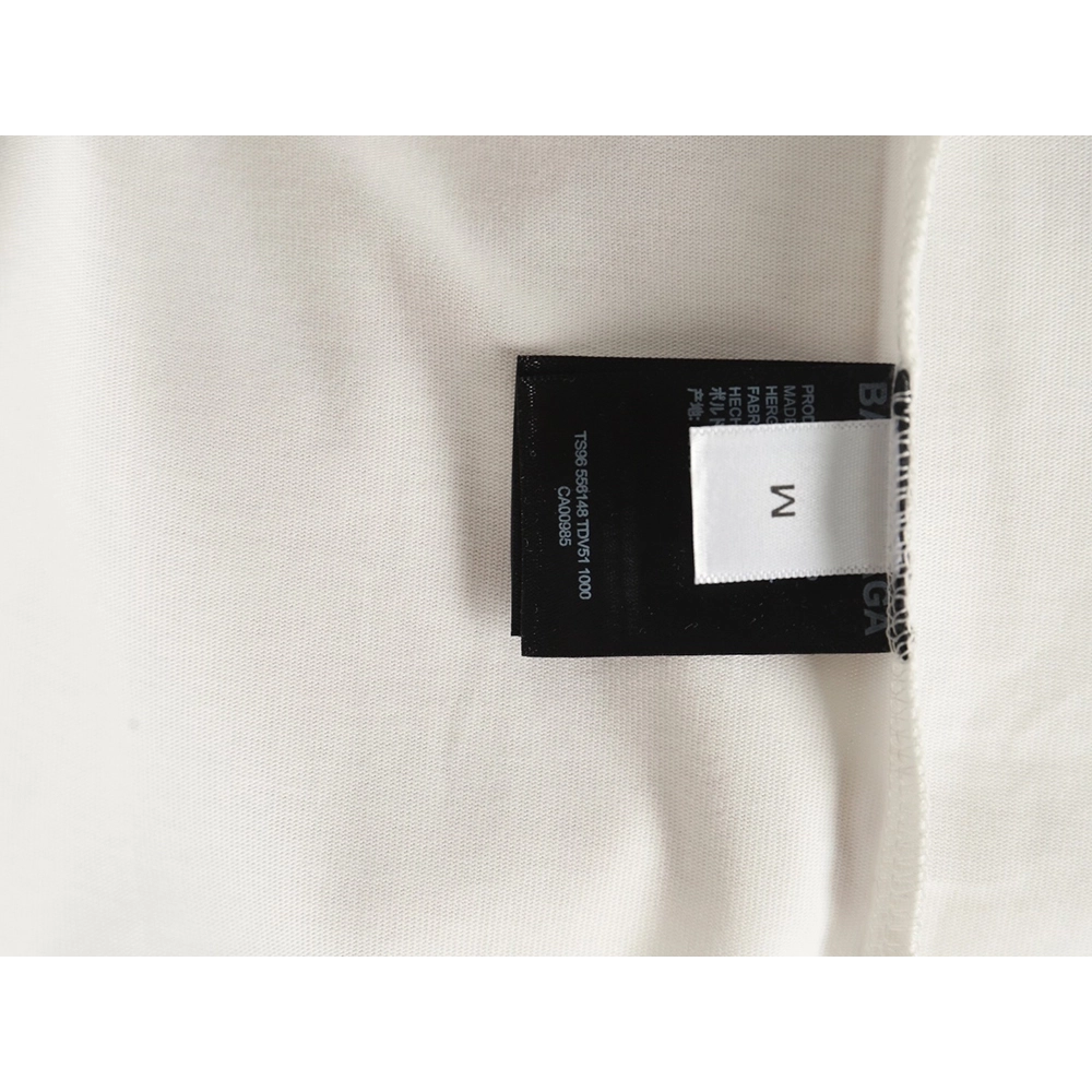 Balenciaga geometric logo double B flocked short-sleeved T-shirt,Balenciaga