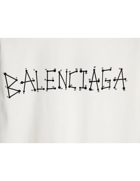 Balenciaga geometric logo double B flocked short-sleeved T-shirt,Balenciaga
