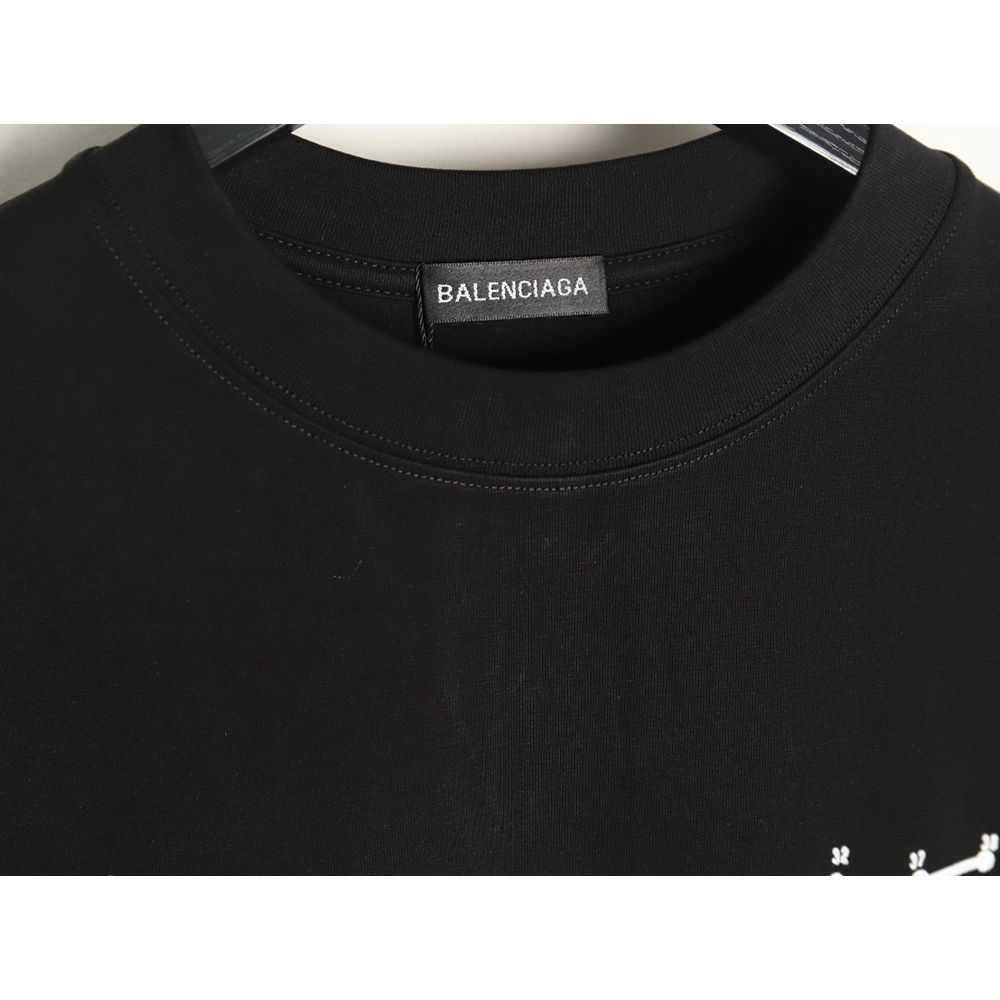 Balenciaga geometric logo double B flocked short-sleeved T-shirt TSK1,Balenciaga