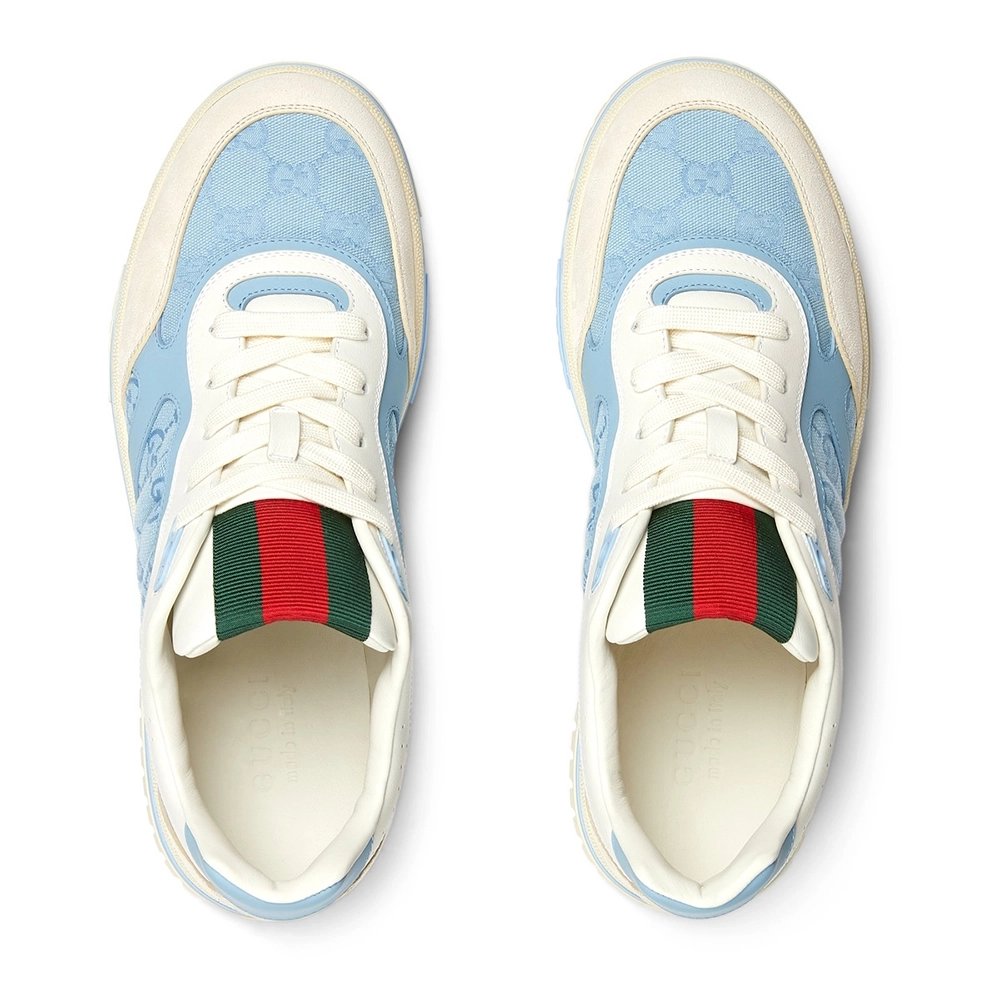 Gucci Re-Web Sneaker GG Canvas - Light Blue Ivory,GUCCI SHOES