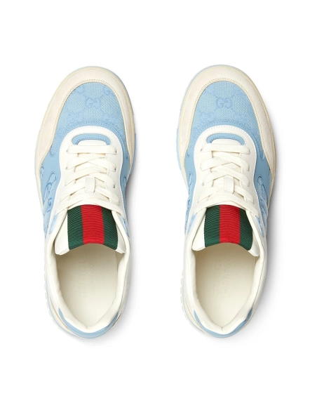 Gucci Re-Web Sneaker GG Canvas - Light Blue Ivory,GUCCI SHOES