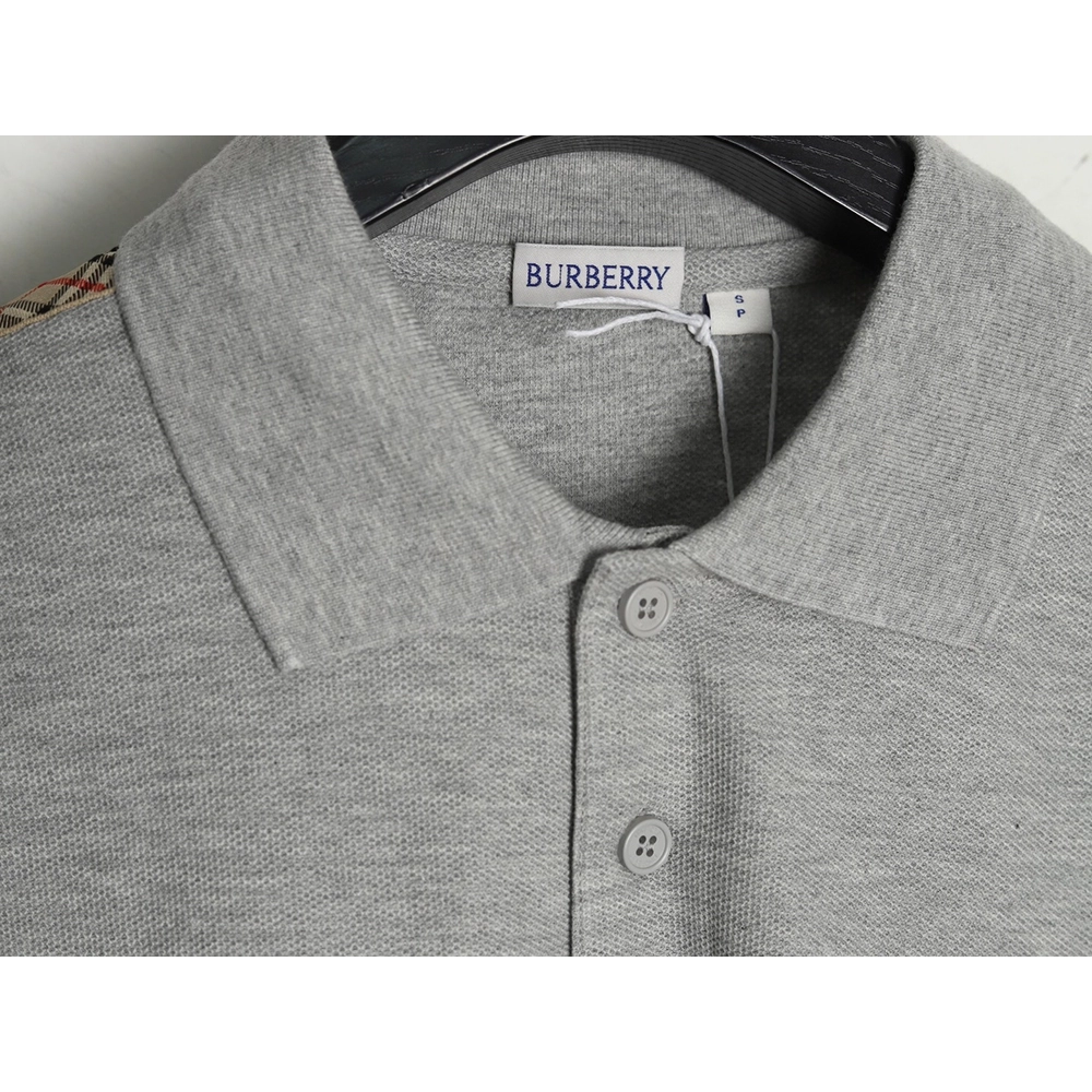 Burberry Warhorse Embroidery Check Shoulder Short Sleeve Polo Shirt TSK1,Burberry