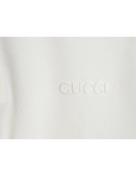 Gucci contrasting collar lettering laser embroidery short sleeve polo shirt,Gucci