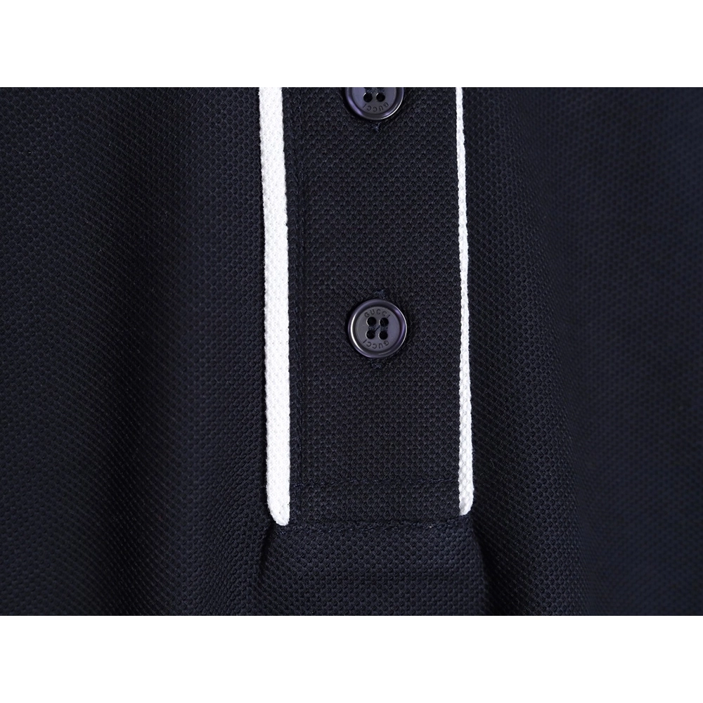 Gucci contrasting collar lettering laser embroidery short sleeve polo shirt TSK1,Gucci