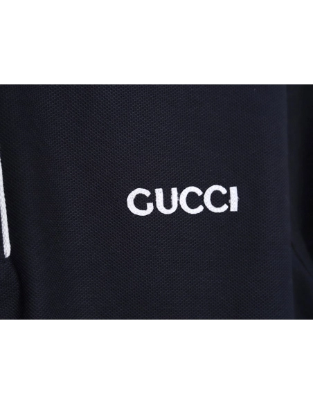 Gucci contrasting collar lettering laser embroidery short sleeve polo shirt TSK1,Gucci