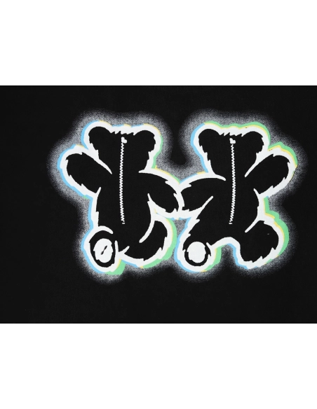 We11Done Double-sided bear striped stitching washed nostalgic T-shirt TSK1,We11done