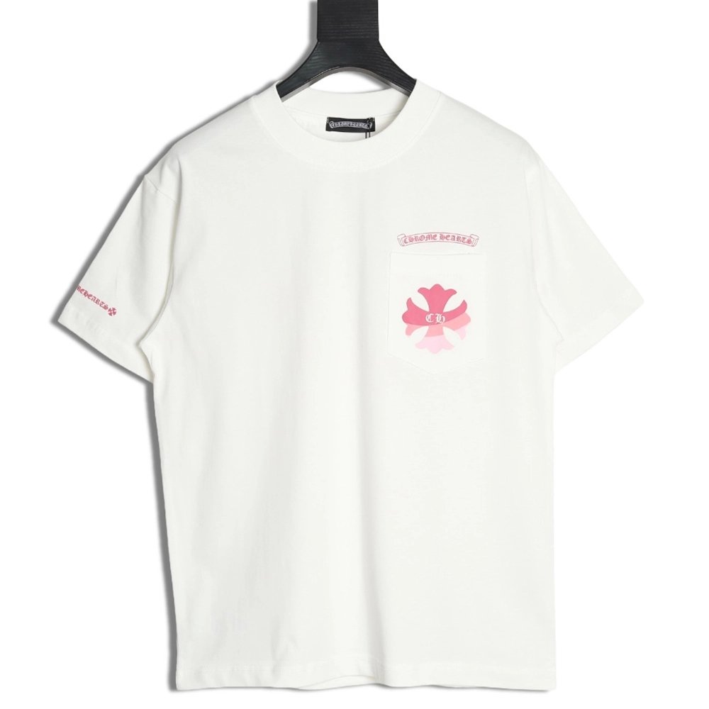 Chrome Hearts purple horseshoe gradient logo short-sleeved T-shirt,Chrome Hearts