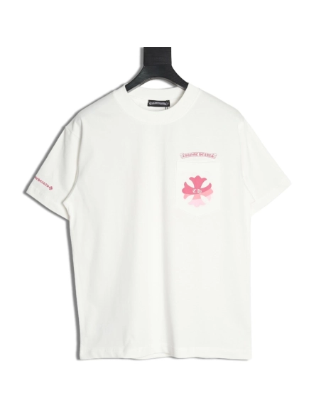 Chrome Hearts purple horseshoe gradient logo short-sleeved T-shirt,Chrome Hearts