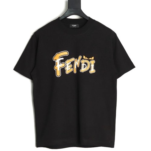 Fendi Overlapping Letters Small Eyes Short Sleeve T-shirt TSK1,Fendi