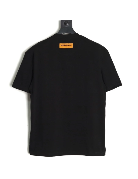 Louis Vuitton tricolor beaded embroidered short-sleeved T-shirt TSK2,Louis Vuitton