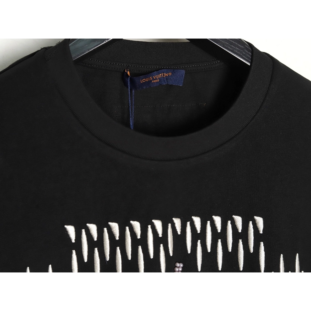 Louis Vuitton tricolor beaded embroidered short-sleeved T-shirt TSK2,Louis Vuitton