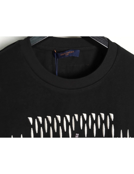 Louis Vuitton tricolor beaded embroidered short-sleeved T-shirt TSK2,Louis Vuitton