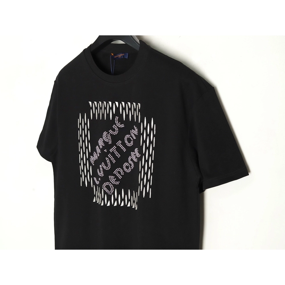 Louis Vuitton tricolor beaded embroidered short-sleeved T-shirt TSK2,Louis Vuitton