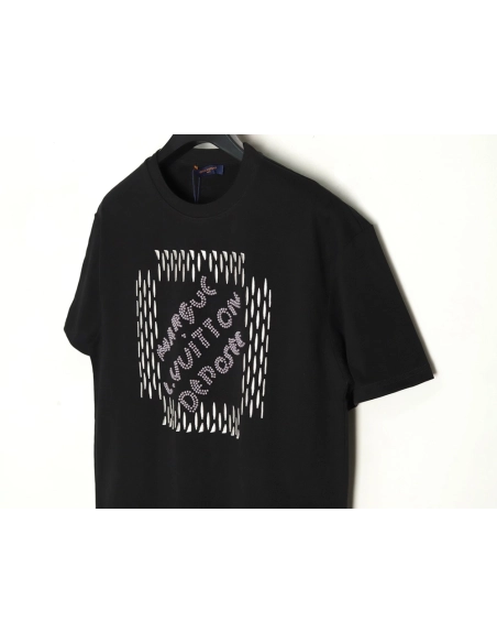 Louis Vuitton tricolor beaded embroidered short-sleeved T-shirt TSK2,Louis Vuitton