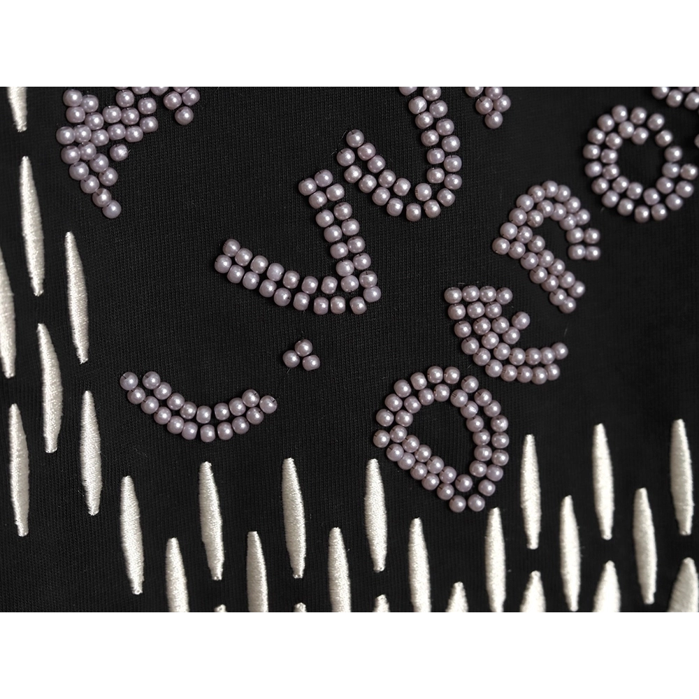 Louis Vuitton tricolor beaded embroidered short-sleeved T-shirt TSK2,Louis Vuitton