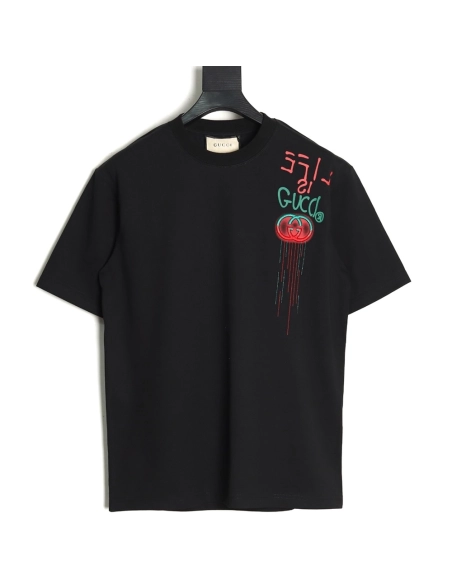 Gucci shoulder contrast logo tassel embroidered short sleeve T-shirt TSK1,Gucci