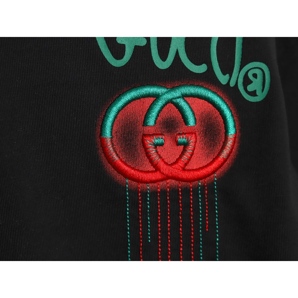 Gucci shoulder contrast logo tassel embroidered short sleeve T-shirt TSK1,Gucci