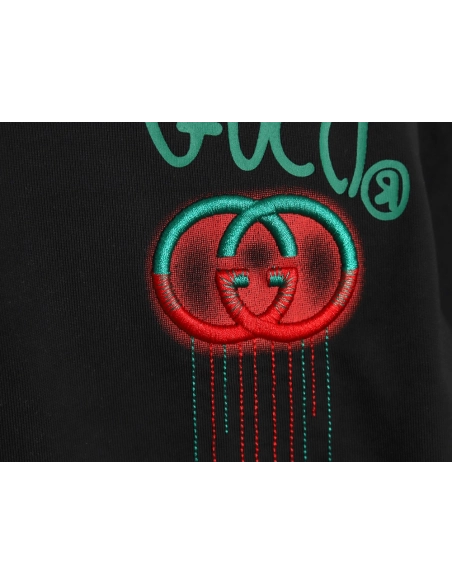 Gucci shoulder contrast logo tassel embroidered short sleeve T-shirt TSK1,Gucci