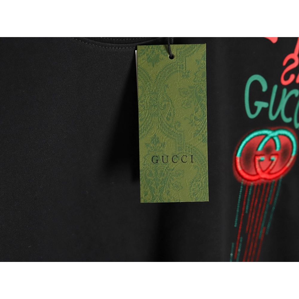 Gucci shoulder contrast logo tassel embroidered short sleeve T-shirt TSK1,Gucci