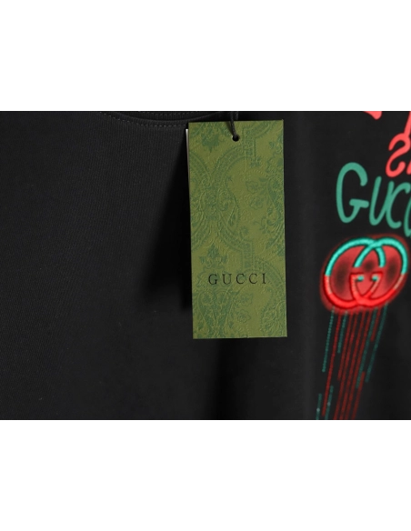 Gucci shoulder contrast logo tassel embroidered short sleeve T-shirt TSK1,Gucci