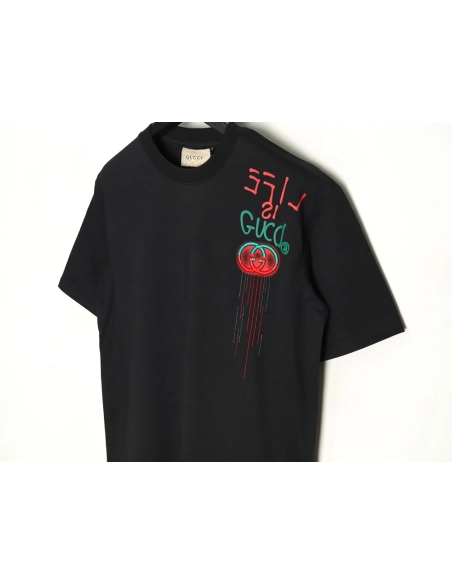 Gucci shoulder contrast logo tassel embroidered short sleeve T-shirt TSK1,Gucci