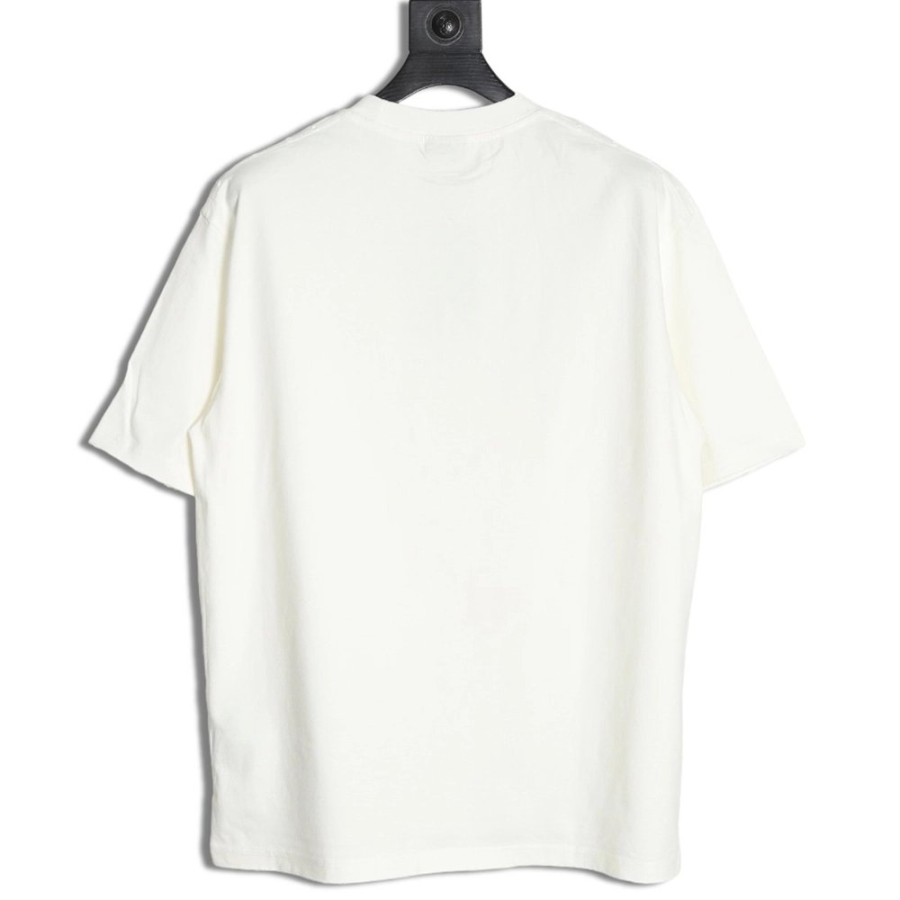 Balenciaga Double B embroidery and 3D inkjet logo ripped short-sleeved T-shirt,Balenciaga